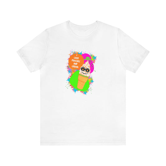 Peaches and Cream (Ice Cream) Unisex Jersey Short Sleeve Tee