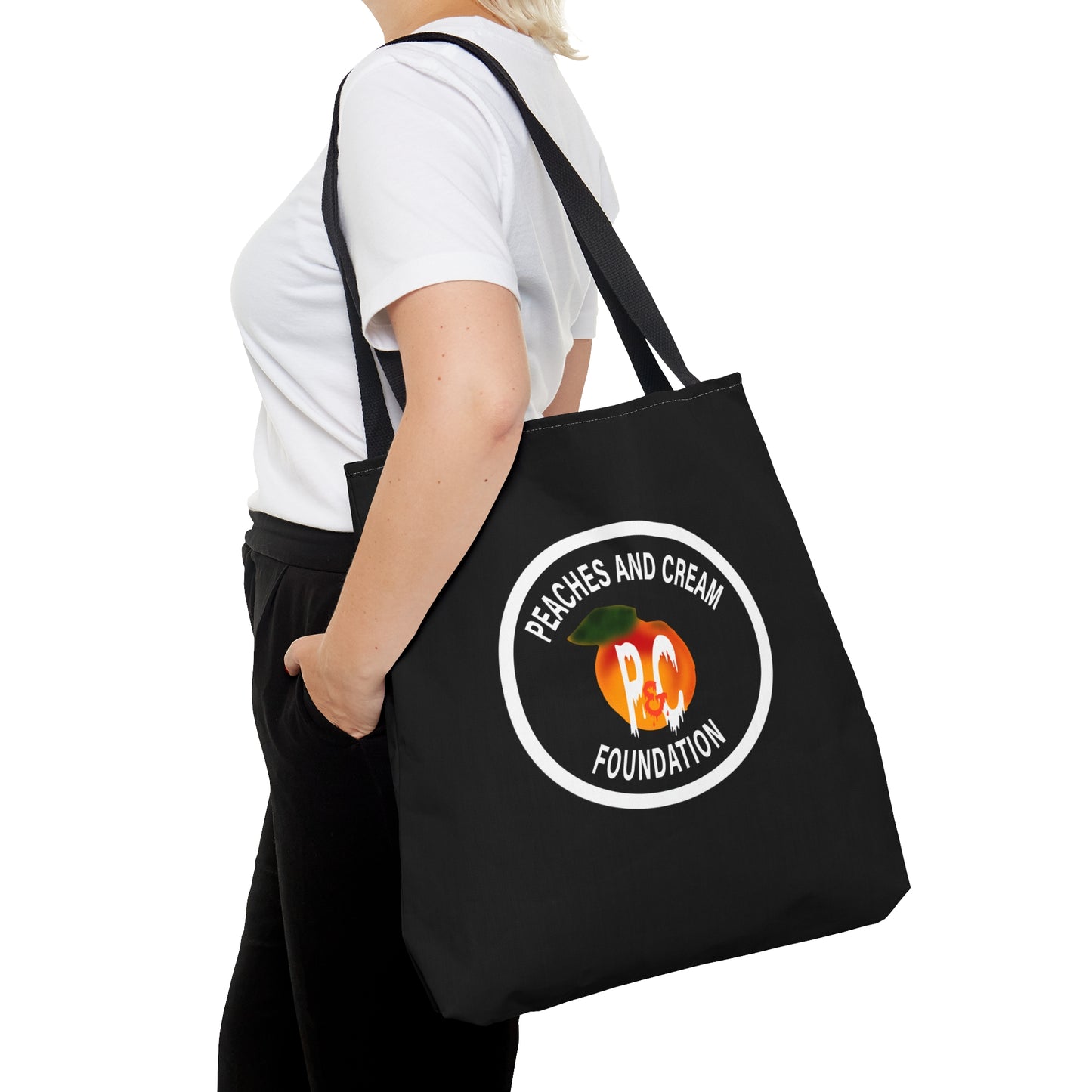 Peaches and Cream Foundation Logo AOP Tote Bag