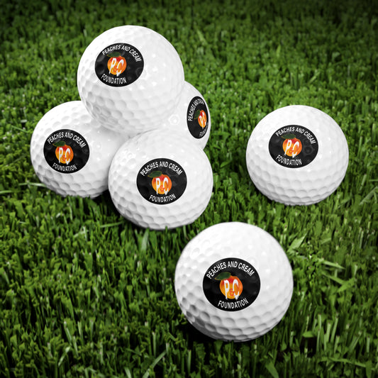 Green and White Outline Logo Golf Balls, 6pcs