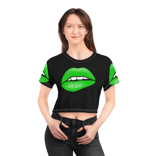 Green Lip Crop Tee (AOP)