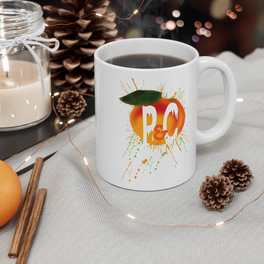 P & C White Ceramic Mug 11oz