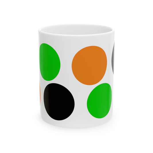 Muti- Color Dots Ceramic Mug 11oz